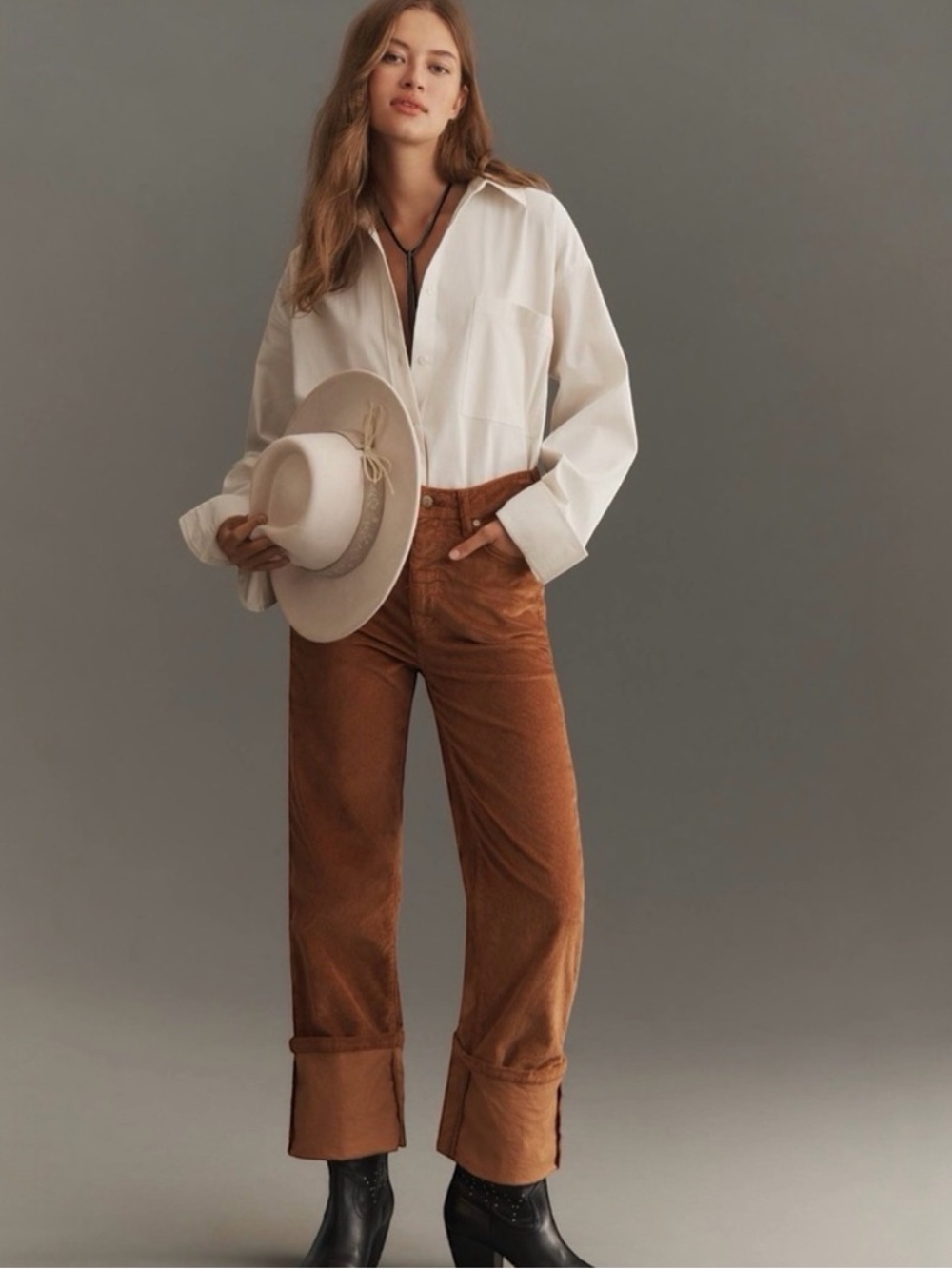 Scotty Cuffed High-Rise Straight Leg Pant - Corduroy Edition